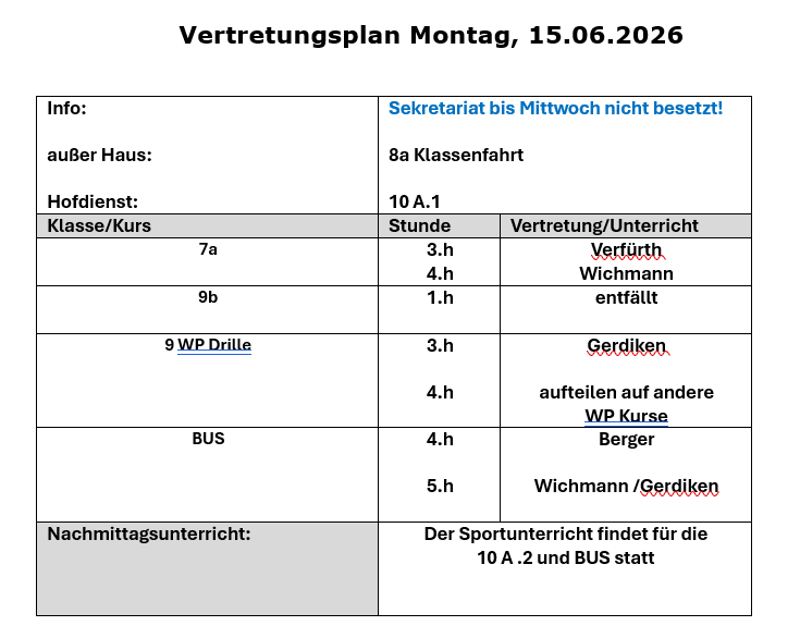 Vertretungsplan
